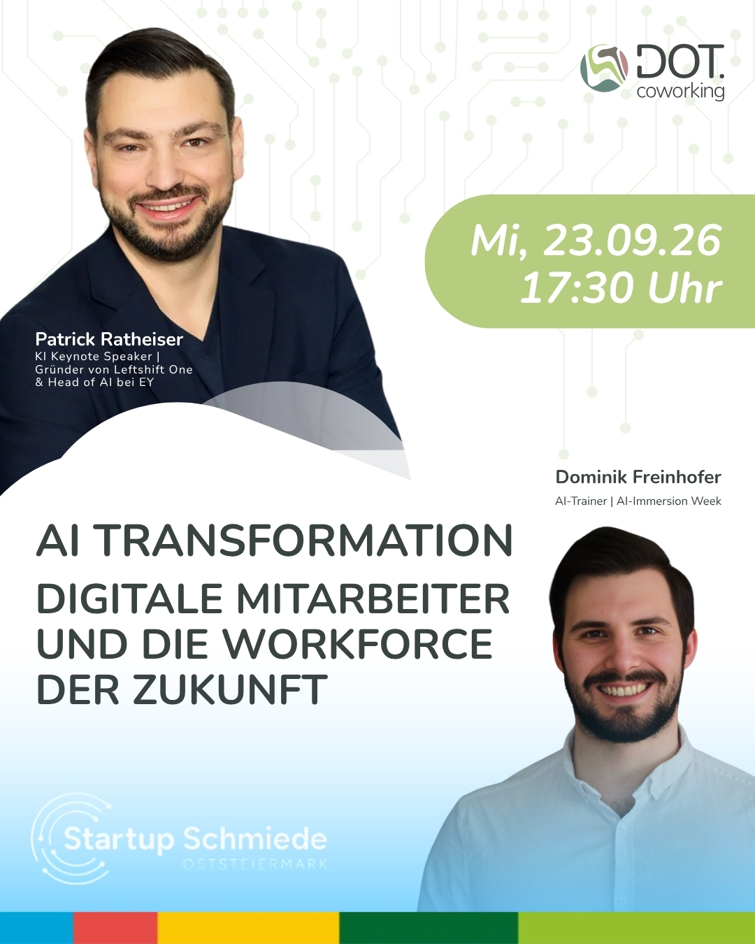 Ankündigung Netzwerkevent der Startup Schmiede Oststeiermark - am Mittwoch, 23.09.2026 ab 17:30 - Thema: AI Transformation - Digitalee Mitarbeiter der Zukunft